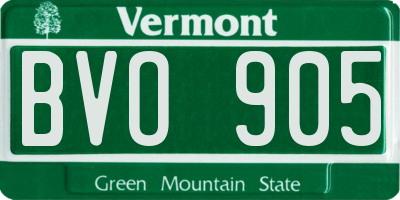 VT license plate BVO905