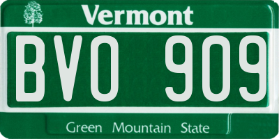 VT license plate BVO909