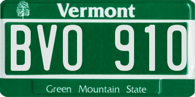 VT license plate BVO910