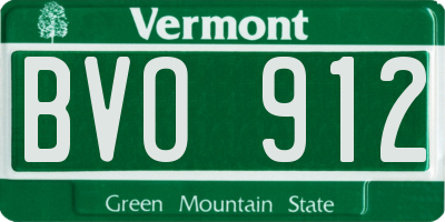 VT license plate BVO912