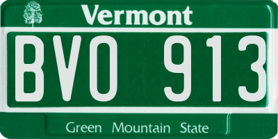 VT license plate BVO913