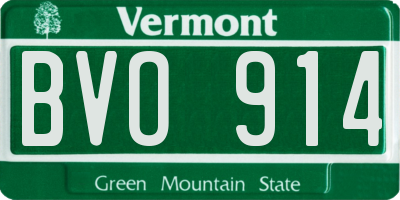 VT license plate BVO914