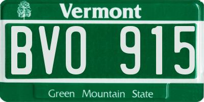 VT license plate BVO915