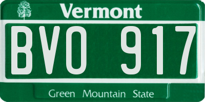 VT license plate BVO917