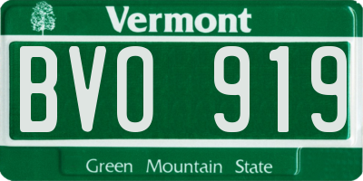 VT license plate BVO919