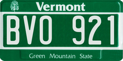 VT license plate BVO921