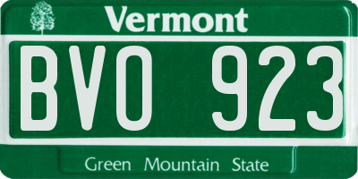 VT license plate BVO923