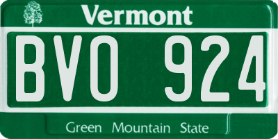 VT license plate BVO924