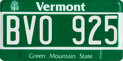 VT license plate BVO925