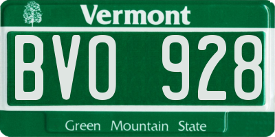 VT license plate BVO928