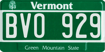 VT license plate BVO929