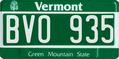 VT license plate BVO935