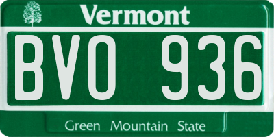 VT license plate BVO936
