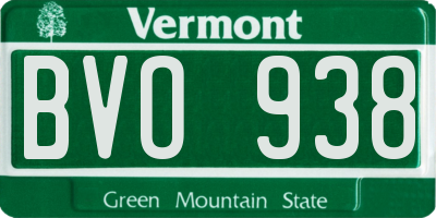 VT license plate BVO938