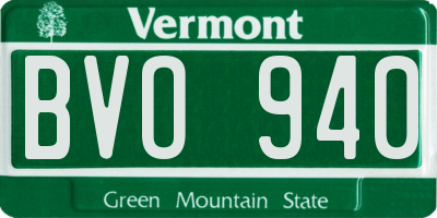 VT license plate BVO940