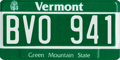 VT license plate BVO941