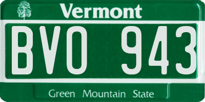 VT license plate BVO943