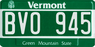 VT license plate BVO945