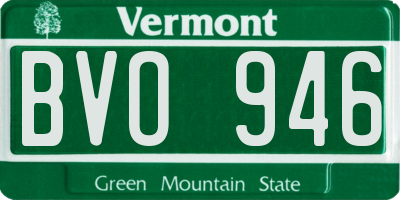 VT license plate BVO946