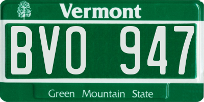VT license plate BVO947