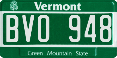 VT license plate BVO948