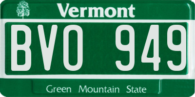 VT license plate BVO949
