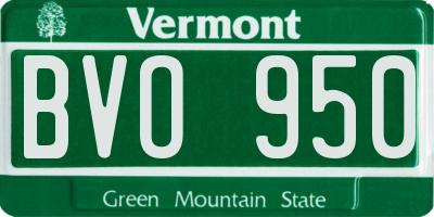 VT license plate BVO950