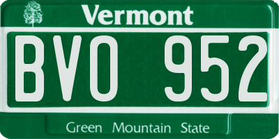 VT license plate BVO952