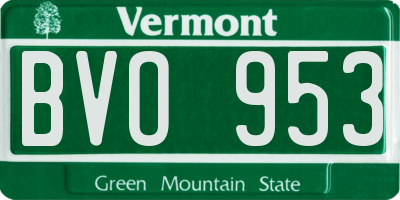 VT license plate BVO953