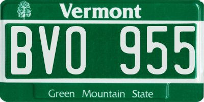 VT license plate BVO955