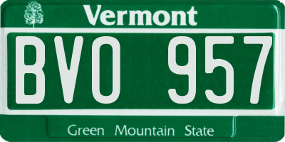 VT license plate BVO957