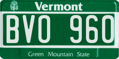 VT license plate BVO960