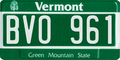 VT license plate BVO961
