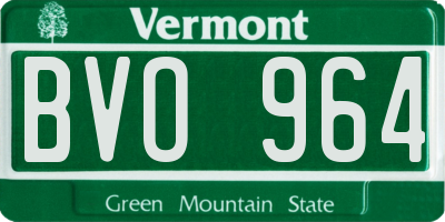 VT license plate BVO964