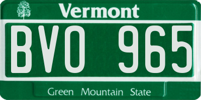 VT license plate BVO965