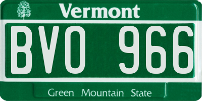 VT license plate BVO966