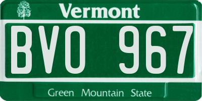 VT license plate BVO967