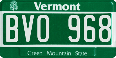 VT license plate BVO968