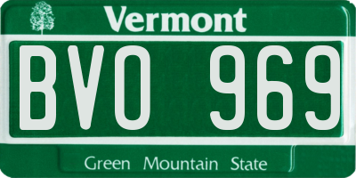 VT license plate BVO969