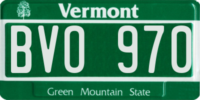 VT license plate BVO970