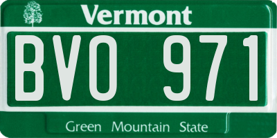 VT license plate BVO971
