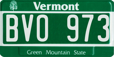 VT license plate BVO973