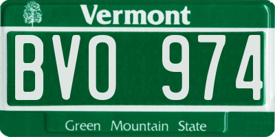 VT license plate BVO974