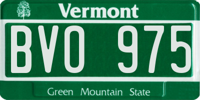 VT license plate BVO975