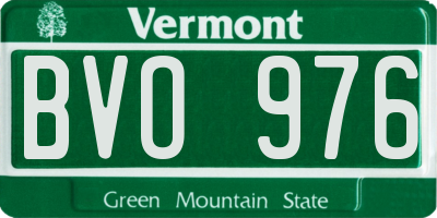 VT license plate BVO976