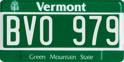 VT license plate BVO979