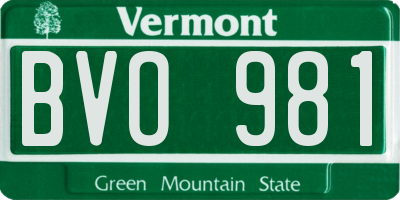 VT license plate BVO981
