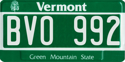 VT license plate BVO992
