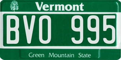 VT license plate BVO995