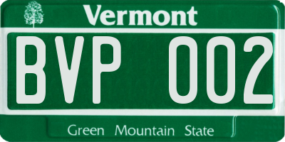 VT license plate BVP002